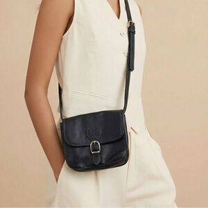 Vera Pelle Black Leather mini Crossbody Bag